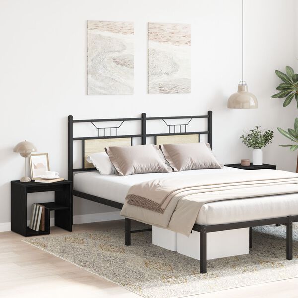 vidaXL Bedside Cabinet 2 pcs Black Oak 40 x 30 x 40 cm Engineered Wood