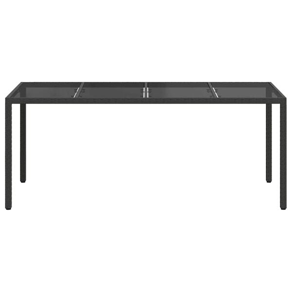 vidaXL Garden Dining Table Black 190 x 90 x 75 cm Poly Rattan