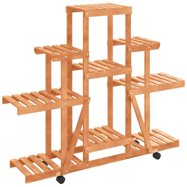 vidaXL Flower Stand with Wheels 110x25x101 cm Solid Wood Fir