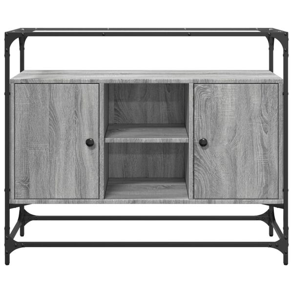 vidaXL Sideboard with Glass Top Grey Sonoma 98x35x81 cm Engineered Wood