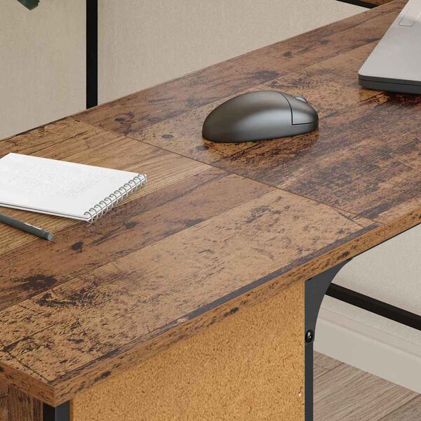 vidaXL Desk Old Wood 141 x 141 x 75 cm Engineered Wood