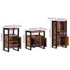 vidaXL Bathroom Furniture Set with Shelf 3 pcs Brown Solid Mango Wood
