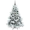 vidaXL Artificial Christmas Tree with 150 LEDs White 150 cm PE and PVC