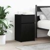 vidaXL Bedside Cabinet Black 39x35x65 cm Engineered Wood