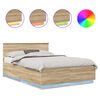 vidaXL Bed Frame Sonoma Oak 140 x 190 cm Engineered Wood