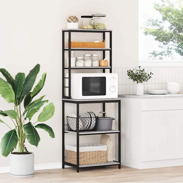 vidaXL Kitchen Shelf Grey Sonoma 60 x 40 x 168 cm Engineered Wood