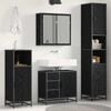 vidaXL Bathroom Furniture Set 4 pcs Black Oak Engineered Wood