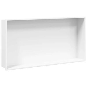 vidaXL Shower Niche Matt White 62x32x9 cm Stainless Steel