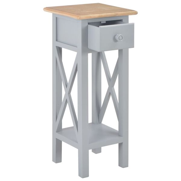 vidaXL Side Table Grey 27x27x65.5 cm Wood