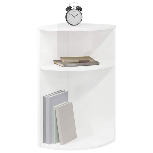 vidaXL End Table High Gloss White 29.6 x 29.6 x 60 cm Engineered Wood