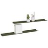 vidaXL Floating Shelf 2 pcs Olive Green 80 x 9 x 2.5 cm Steel