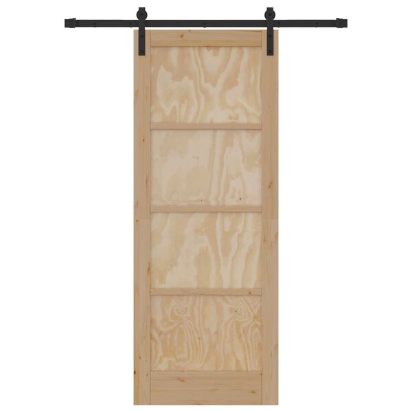 vidaXL Sliding Door Brown 78 x 202 cm Solid Pine Wood