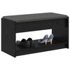 vidaXL Hall Bench Black Oak 83 x 38 x 45 cm Engineered Wood and Fabric