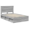 vidaXL Bed Frame with Drawer Grey Sonoma 120 x 190 cm Solid Pine Wood