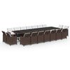 vidaXL Garden Dining Set | Brown | PE rattan | Large | Foldable
