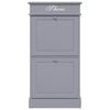 vidaXL Shoe Cabinet Grey 50x28x98 cm Paulownia Wood
