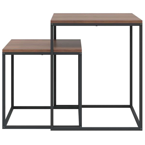 vidaXL Coffee Table Set 2 pcs Engineered Wood and Metal