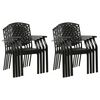 vidaXL 9 Piece Outdoor Dining Set Steel Black