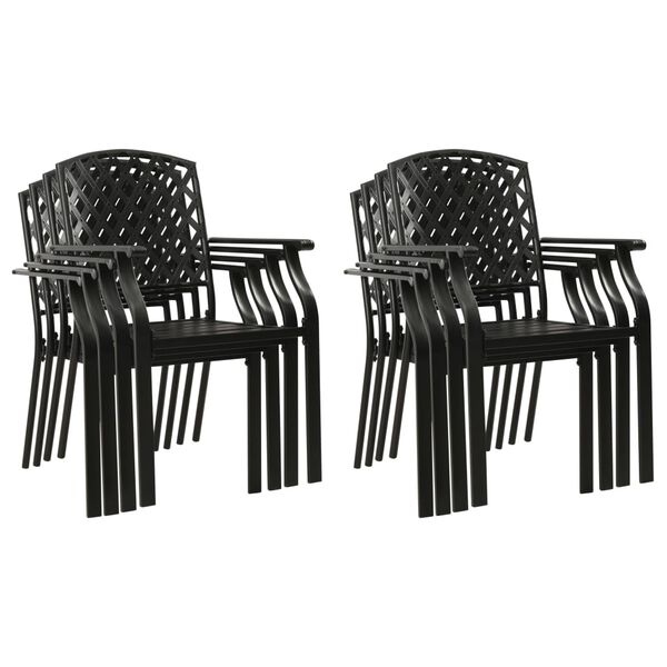 vidaXL 9 Piece Outdoor Dining Set Steel Black