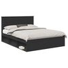 vidaXL Bed Frame with Headboard Black 150 x 200 cm Solid Pine Wood