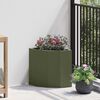vidaXL Corner Planter Olive green 30 x 30 x 35 cm Steel