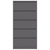 vidaXL Drawer Sideboard Grey 60x35x121 cm Engineered Wood