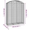 vidaXL Arched Gabion Basket 150x50x180/200 cm Galvanised Iron