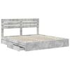 vidaXL Storage Bed Concrete Grey 180 x 200 cm Engineered Wood