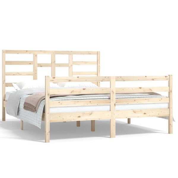 vidaXL Bed Frame without Mattress Solid Wood 150x200 cm King Size