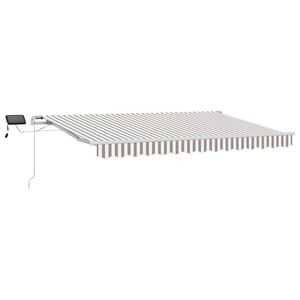 vidaXL Retractable Awning Light Grey and White 350 x 250 cm