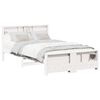 vidaXL Bed Frame with Headboard White 135 x 190 cm Engineered Wood