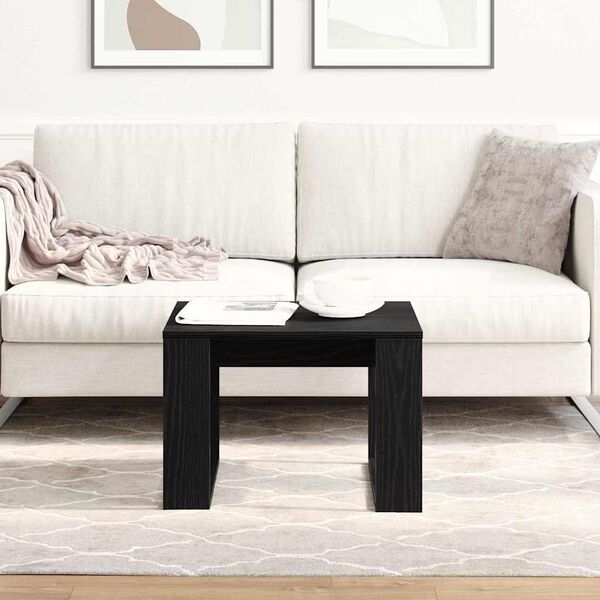 vidaXL Coffee Table Black Oak 50 x 50 x 35 cm Engineered Wood