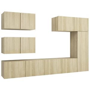 vidaXL 6 Piece TV Cabinet Set Sonoma Oak Engineered Wood