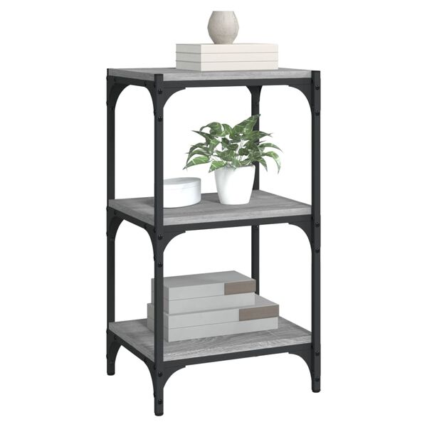vidaXL Book Cabinet Grey Sonoma 40x33x70.5 cm Engineered Wood and Steel