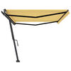 vidaXL Freestanding Manual Retractable Awning 500x300 cm Yellow/White