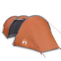 vidaXL Camping Tent 4 Persons Grey&Orange 405x170x106 cm 185T Taffeta