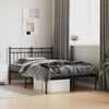 vidaXL Metal Bed Frame without Mattress with Headboard Black 120x190cm