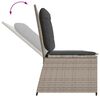vidaXL Garden Bench with Cushion Light grey Poly rattan