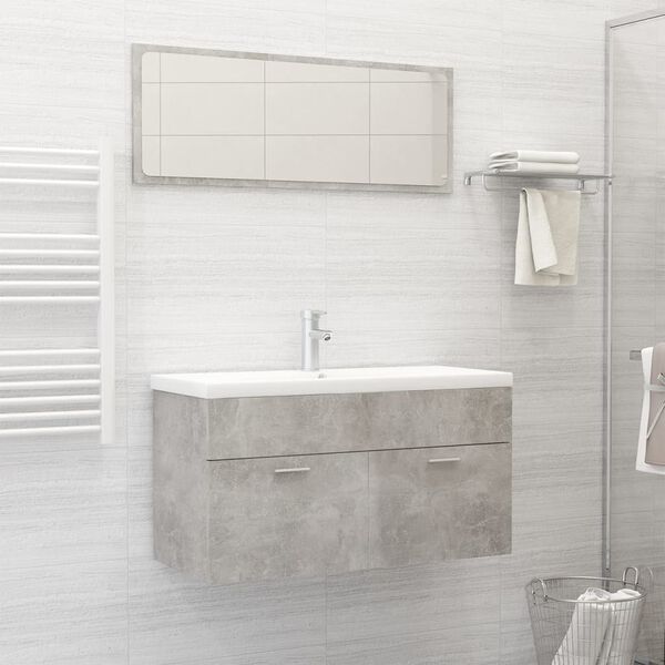 vidaXL Bathroom Furniture Set Concrete Grey Engineered Wood