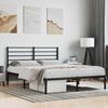 vidaXL Metal Bed Frame without Mattress with Headboard Black 140x200cm