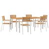 vidaXL Garden Dining Set 7 pcs Solid Acacia Wood and Stainless Steel