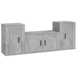 vidaXL 3 Piece TV Cabinet Set Concrete Grey Engineered Wood