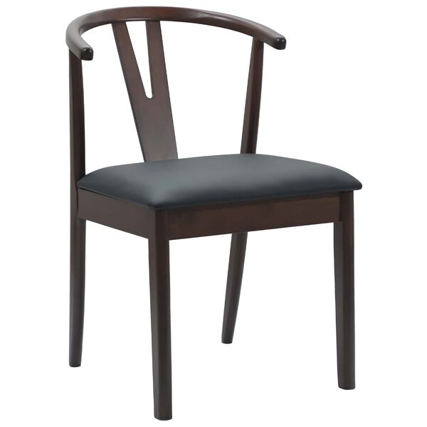 vidaXL Dining Chair 2 pcs Light Brown and Black Solid Rubber Wood