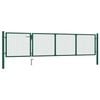 vidaXL Garden Gate Steel 350x75 cm Green
