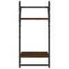 vidaXL 2-Tier Wall Shelves with Bars 2 pcs Brown Oak 30x25x65 cm