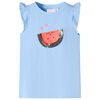 Kids' T-shirt with Ruffle Sleeves Light Blue 116