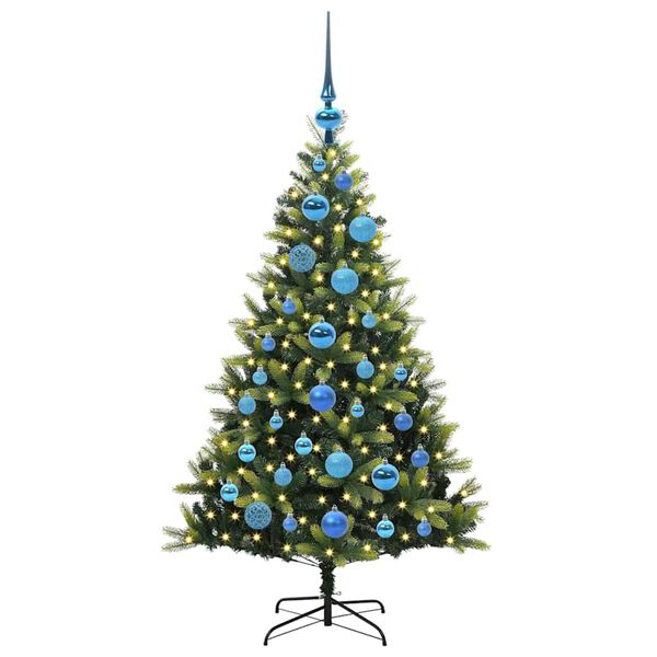 vidaXL Artificial Hinged Christmas Tree 150 LEDs Green 120 cm