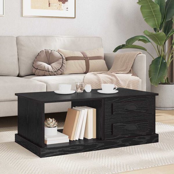 vidaXL Coffee Table Black Oak 90 x 50 x 35 cm Engineered Wood