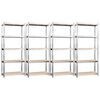 vidaXL 5-Layer Shelves 4 pcs Silver Steel&Engineered Wood