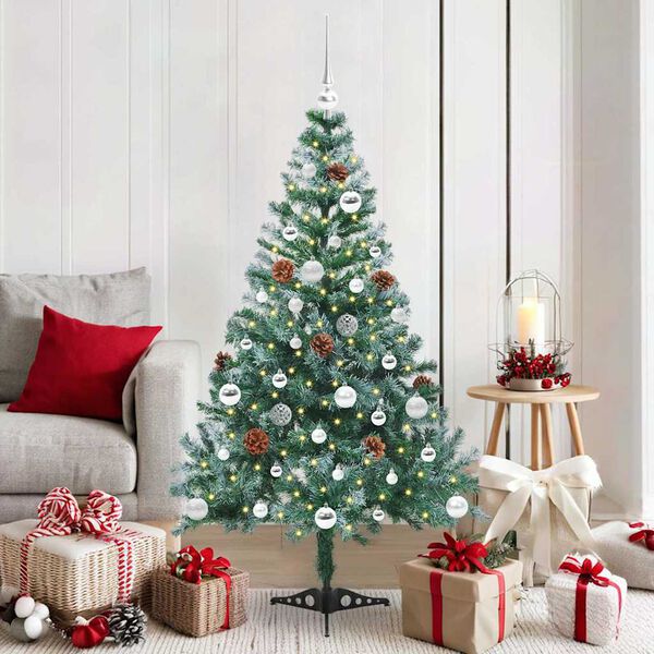 vidaXL Artificial Christmas Tree with Stand Green 150 cm PVC and Steel